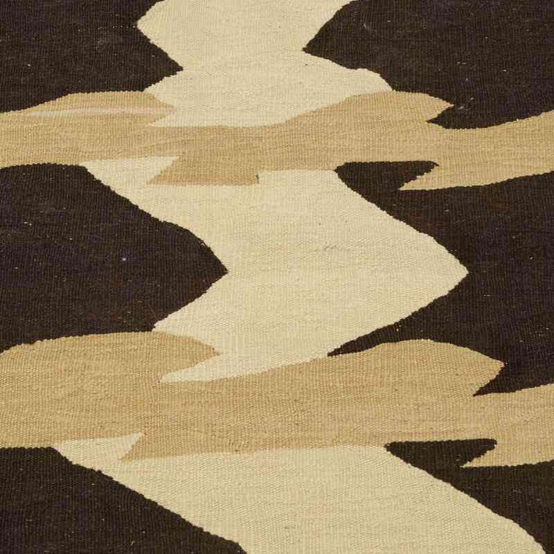 Bej, Siyah Yeni Kök Boya Kilim Yolluk - K0007969