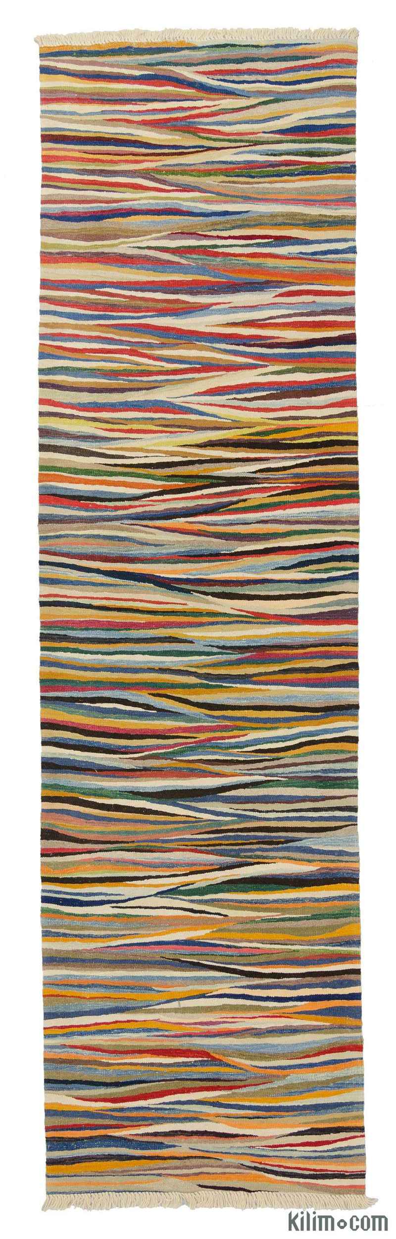 Multicolor New Turkish Kilim Runner - K0007974