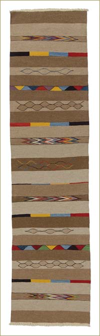 Beige, Marrón Nuevo Kilim Turco De Pasillo
