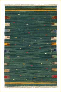 Green New Handwoven Turkish Kilim Rug