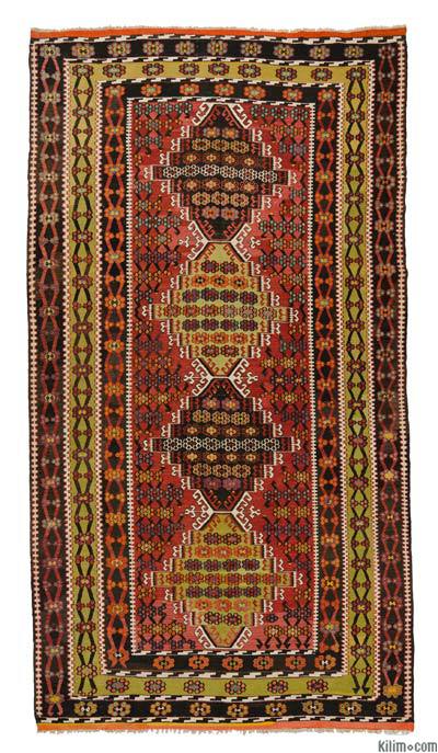 Kırmızı, Yeşil Çorum Kilimi - 206 cm x 379 cm