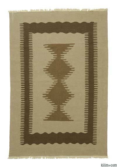 Marrón Nueva Alfombra Turca Kilim - 177 cm x 263 cm