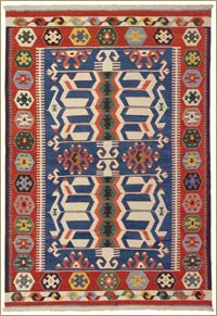 Blue, Red New Handwoven Turkish Kilim Rug