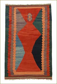 Rojo Nueva Alfombra Turca Kilim