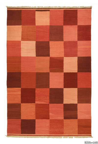 Red New Handwoven Turkish Kilim Rug - 6' 10" x 10' 3" (82 in. x 123 in.)