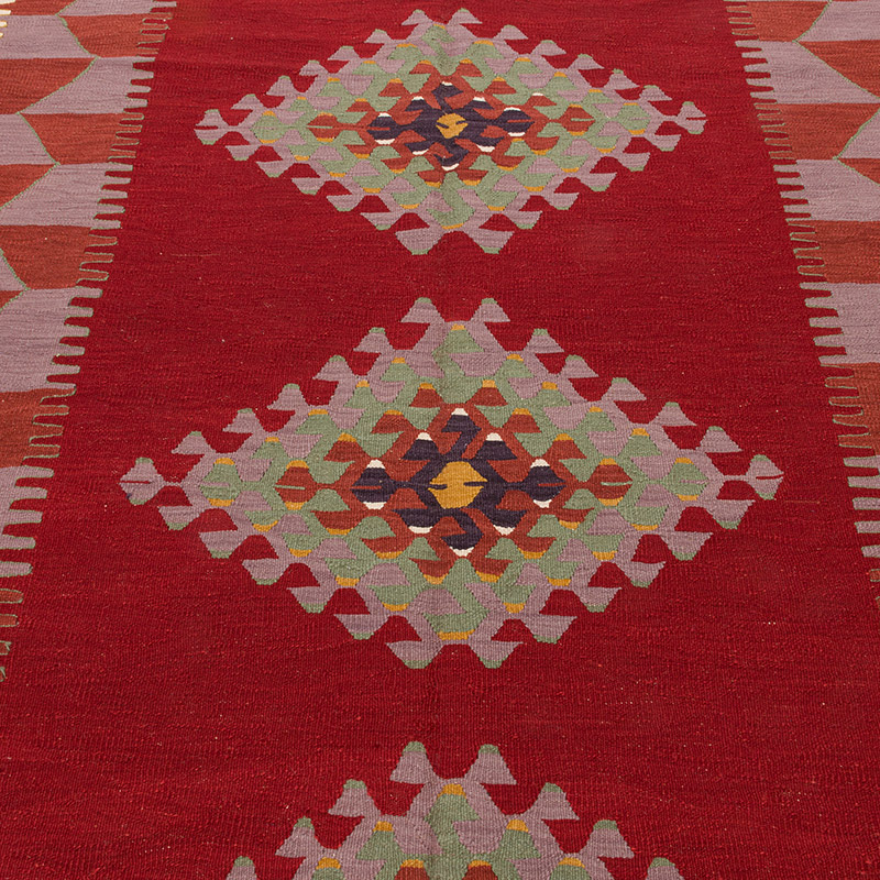 New Handwoven Turkish Kilim Rug - 6' 1" x 7' 10" (73" x 94") - K0008668