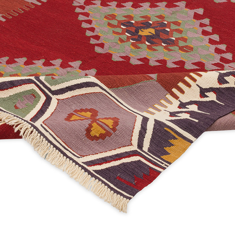 New Handwoven Turkish Kilim Rug - 6' 1" x 7' 10" (73" x 94") - K0008668