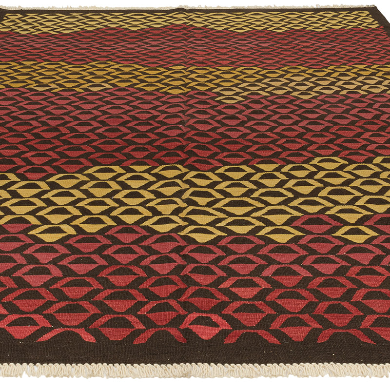 New Handwoven Turkish Kilim Rug - 6' 5" x 8' 8" (77" x 104") - K0008673