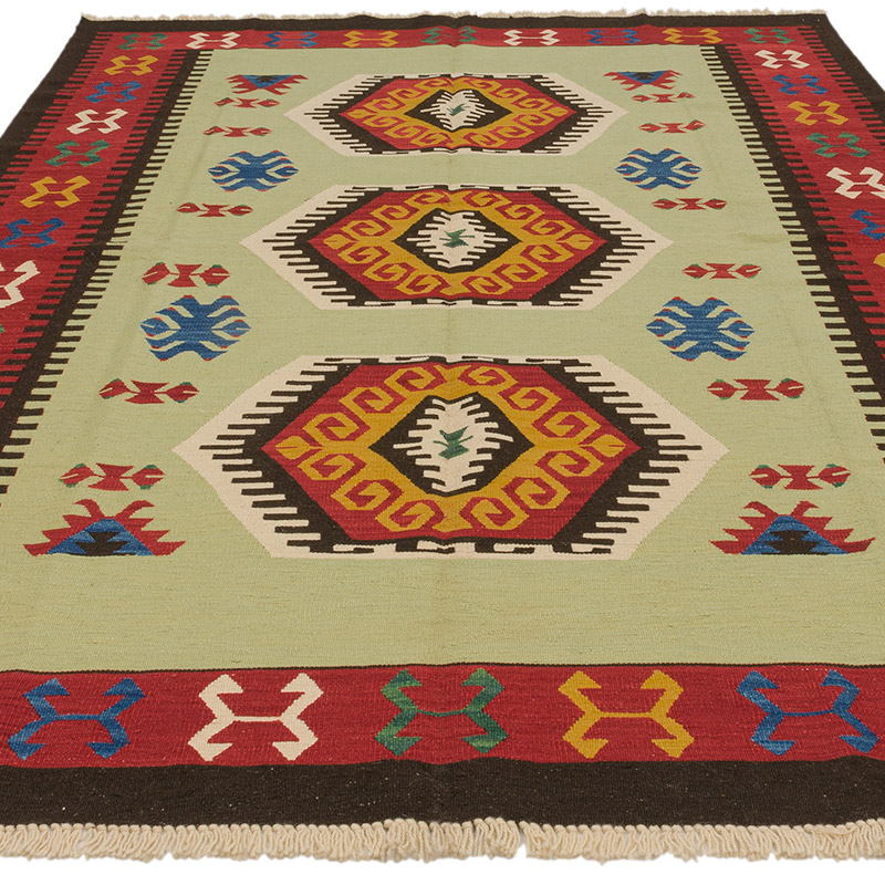 Nueva Alfombra Turca Kilim - 181 cm x 270 cm - K0008674