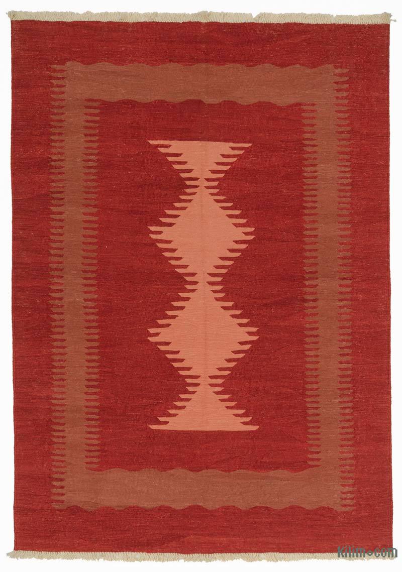 Red New Handwoven Turkish Kilim Rug - K0008679