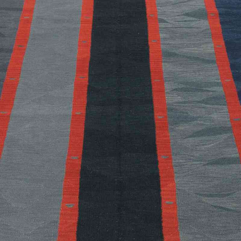 Blue New Handwoven Turkish Kilim Rug - K0008681