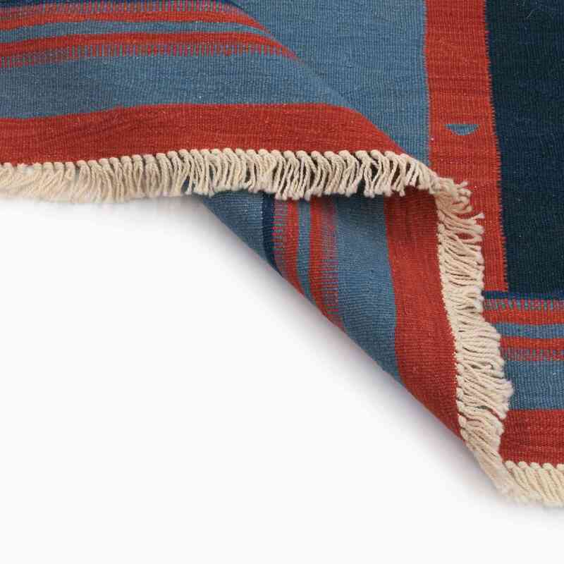 Blue New Handwoven Turkish Kilim Rug - K0008681
