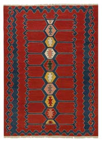 Red New Handwoven Turkish Kilim Rug