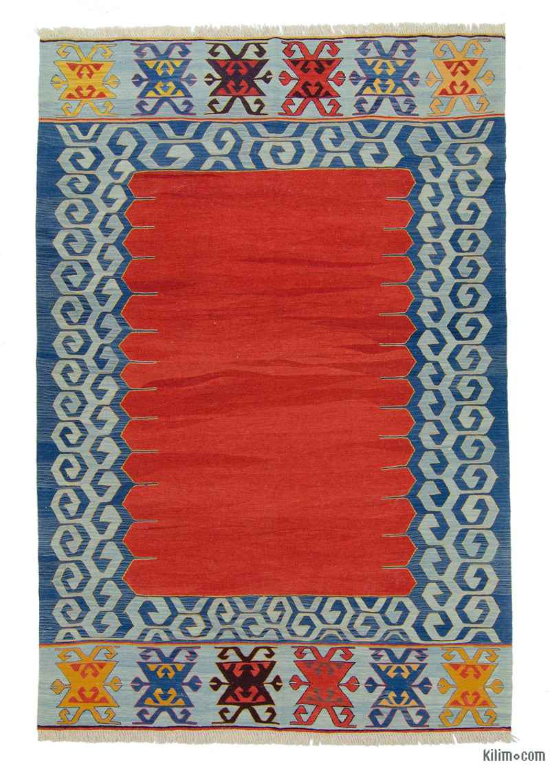 Kırmızı Yeni Kök Boya El Dokuma Kilim - 199 cm x 295 cm - K0008692