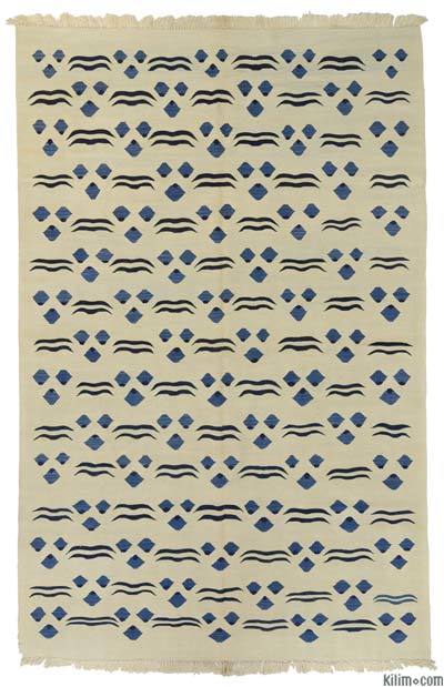 Bej Yeni Kök Boya El Dokuma Kilim