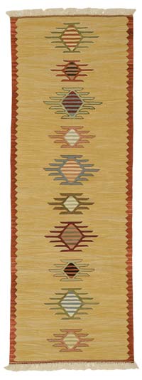 Amarillo Nueva Alfombra Kilim Turca De Pasillo