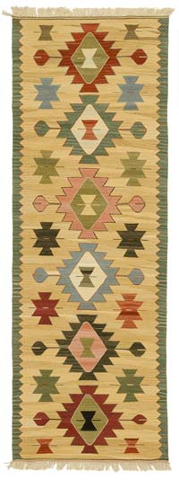Sarı Yeni Kök Boya Kilim Yolluk