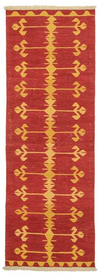 Red New Turkish Kilim Runner Rug