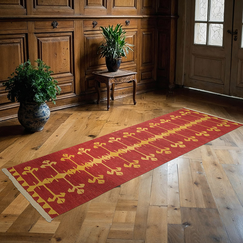 Kırmızı Yeni Kök Boya Kilim Yolluk - K0008730