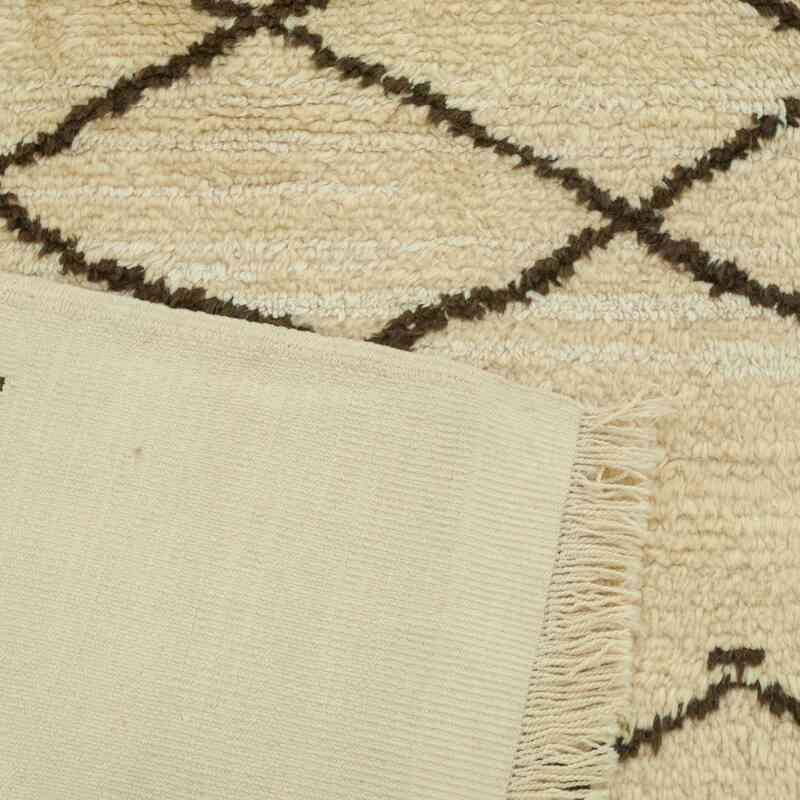 Bej, Kahverengi Yeni Fas Stili El Dokuma Tulu - 236 cm x 250 cm - K0008971