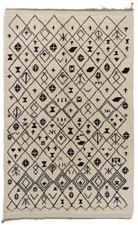 Bej Yeni Fas Stili El Dokuma Tulu - 173 cm x 266 cm
