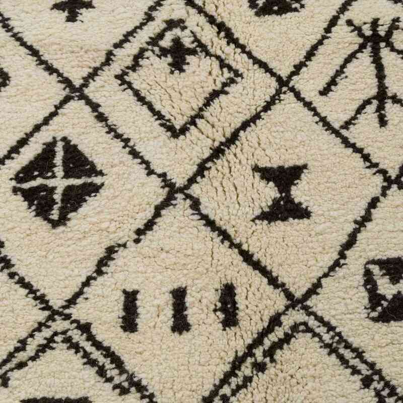 Beige New Moroccan Style Hand-Knotted Tulu Rug - 5' 8" x 8' 9" (68" x 105") - K0008984