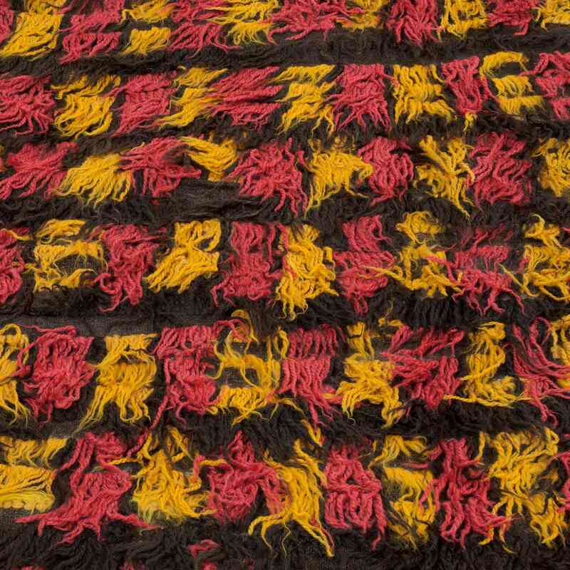 Rojo, Amarillo Alfombra Turca Vintage Tulu - 155 cm x 280 cm - K0008985