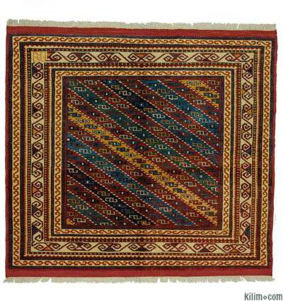 Çok Renkli Yeni Kök Boya Halı - 141 cm x 162 cm