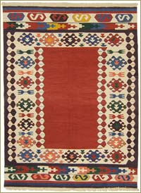 Rojo Nueva Alfombra Turca Kilim