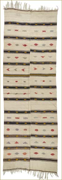 Beige Vintage Turkish Kilim Rug - 4' 3" x 12' 6" (51" x 150")