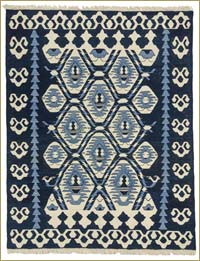 Blue New Handwoven Turkish Kilim Rug - K0036487