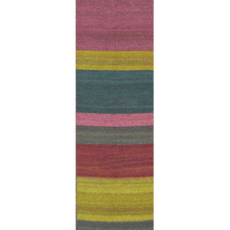 Pink, Green Neo Caspian Kilim Rug - 7'  x 9' 4" (84" x 112") - K0010500