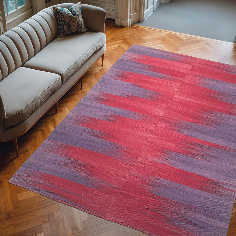 Purple, Red Neo Caspian Kilim Rug - 6' 9" x 9' 3" (81" x 111") - K0010505