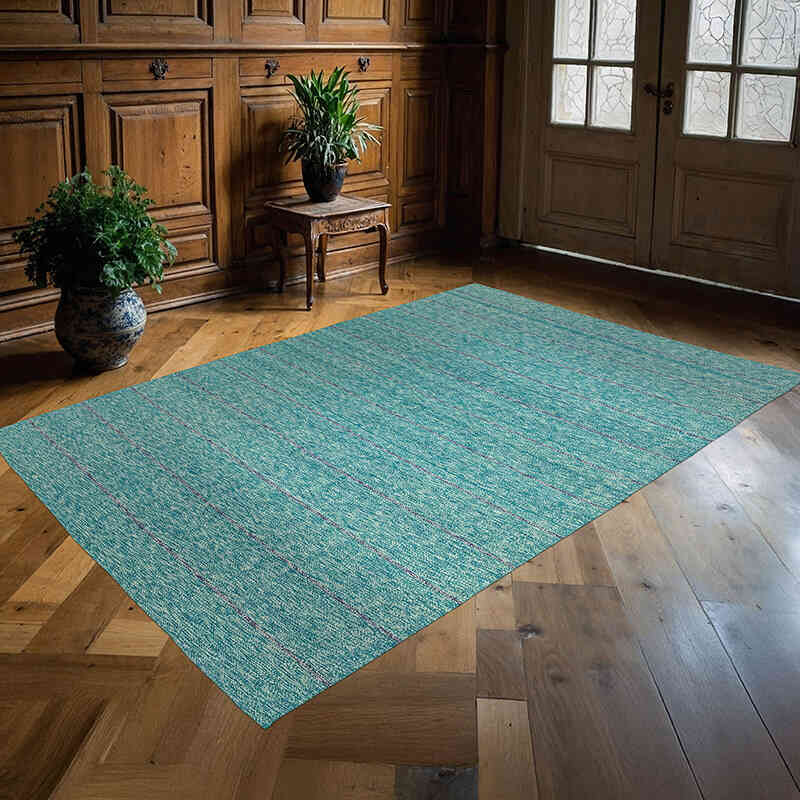 Neo Caspian Kilim Rug - 5' 10" x 8' 7" (70" x 103") - K0010519