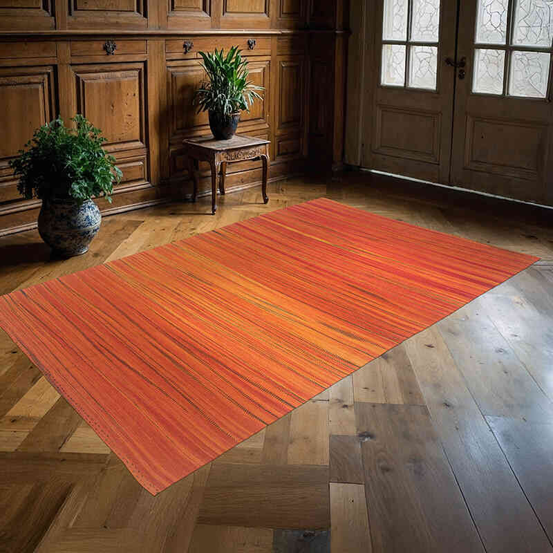 Naranja Alfombra Neo Caspian Kilim - 166 cm x 260 cm - K0010520