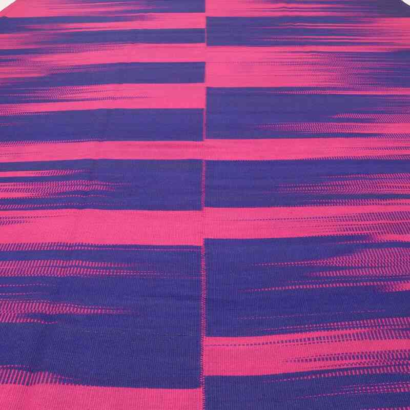 Blue, Pink Neo Caspian Kilim Rug - 9' 9" x 12' 4" (117 in. x 148 in.) - K0010527