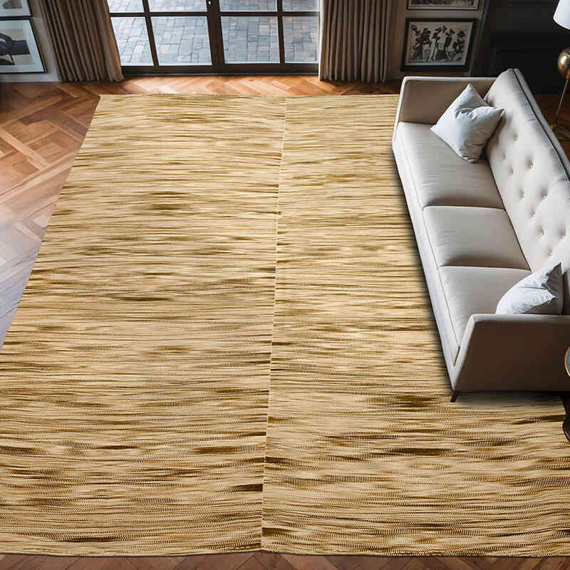 Brown Neo Caspian Kilim Rug - 9' 10" x 13'  (118" x 156") - K0010534