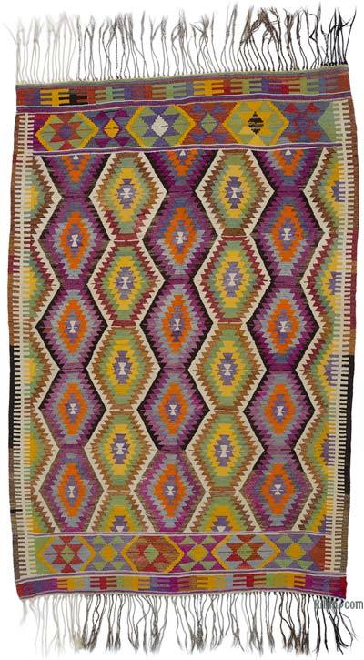 Yeşil, Mor Antalya Kilimi - 159 cm x 242 cm