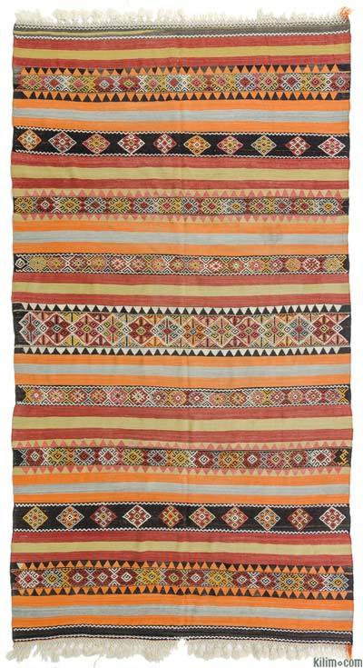 Multicolor Vintage Sivas Kilim Rug - 6'  x 10' 11" (72 in. x 131 in.)