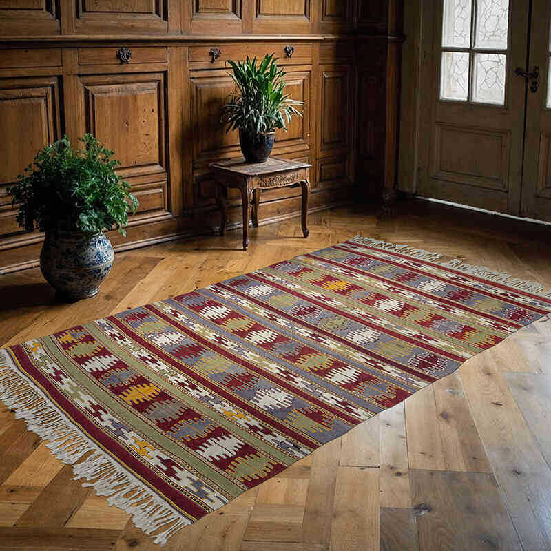 Çok Renkli Afyon Kilimi - 162 cm x 265 cm - K0010571