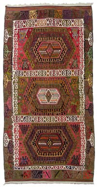 Vintage Sivrihisar Kilim Rug - 5' 10" x 11' 5" (70" x 137")