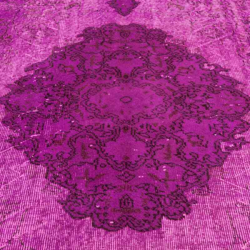 Pink Hand Carved Over-Dyed Rug - 5' 8" x 9' 3" (68 in. x 111 in.) - K0010628