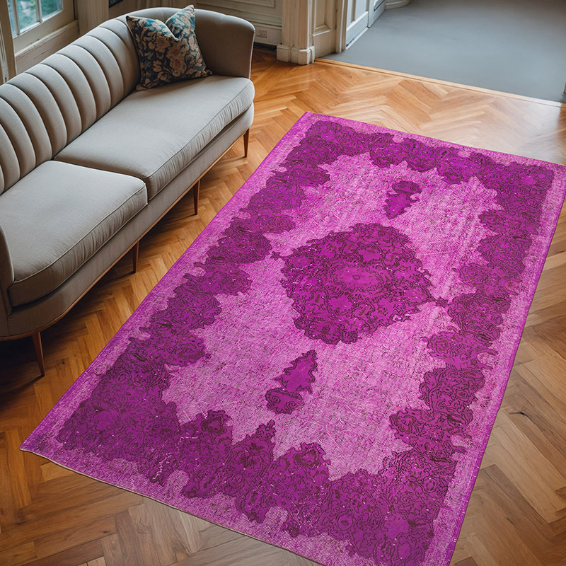 Hand Carved Over-Dyed Rug - 5' 8" x 9' 3" (68" x 111") - K0010628