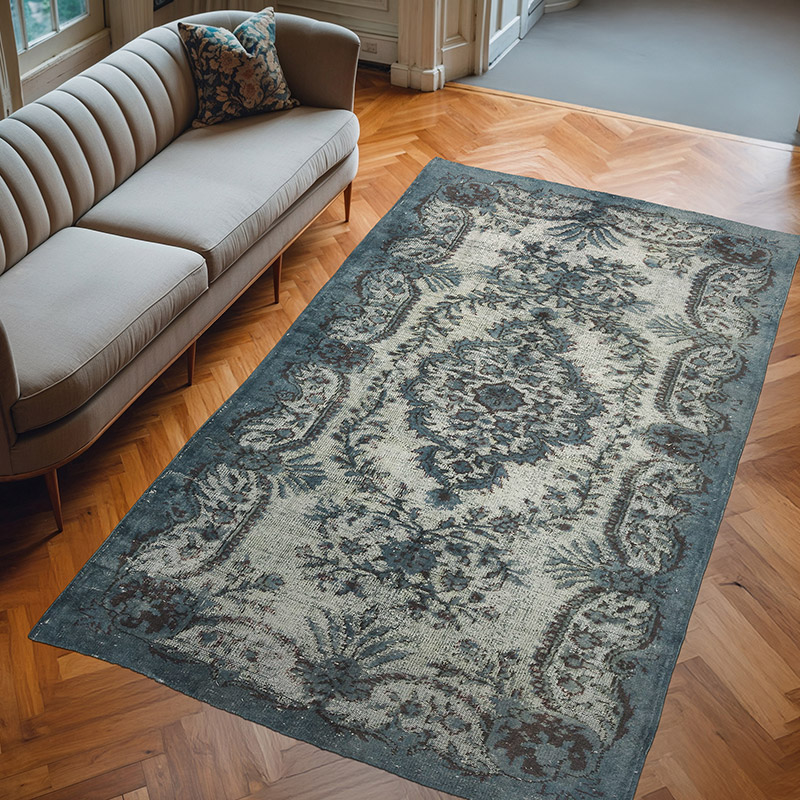 Hand Carved Over-Dyed Rug - 5' 8" x 9' 3" (68" x 111") - K0010632