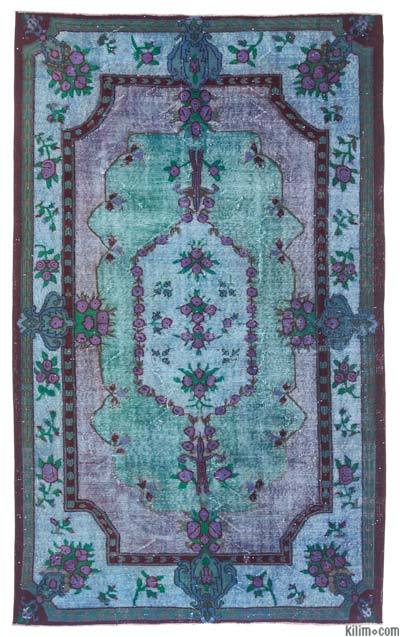 Multicolor Hand Carved Over-Dyed Rug - 5' 11" x 9' 10" (71 in. x 118 in.)