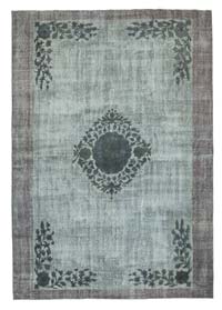 Gri El Oyması Boyalı Halı - 207 cm x 293 cm