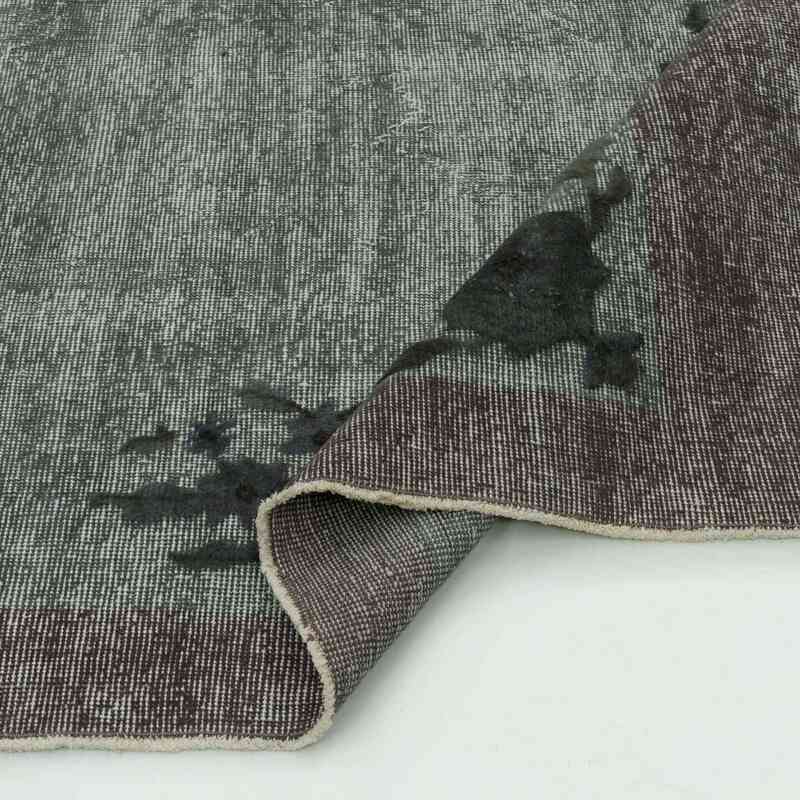Gri El Oyması Boyalı Halı - 207 cm x 293 cm - K0010648