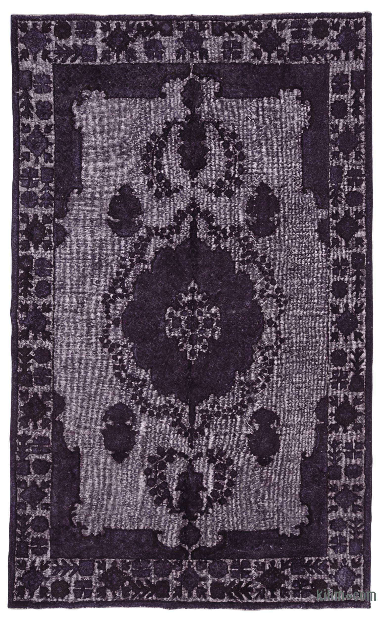 Hand Carved Over Dyed Rug, 4 X 10 Rug