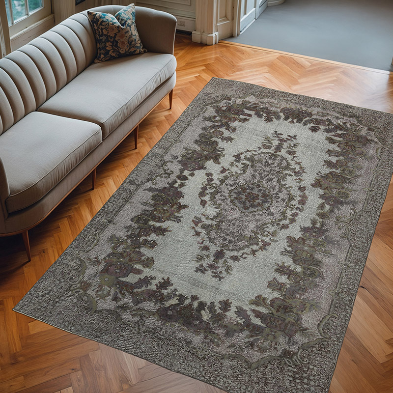 Hand Carved Over-Dyed Rug - 5' 8" x 8' 11" (68" x 107") - K0010651
