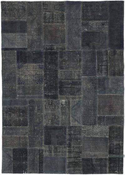 Gri Boyalı Patchwork Halı - 172 cm x 242 cm